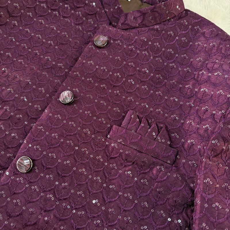 Imperial Thread & Sequin Embroidered Prince Coat