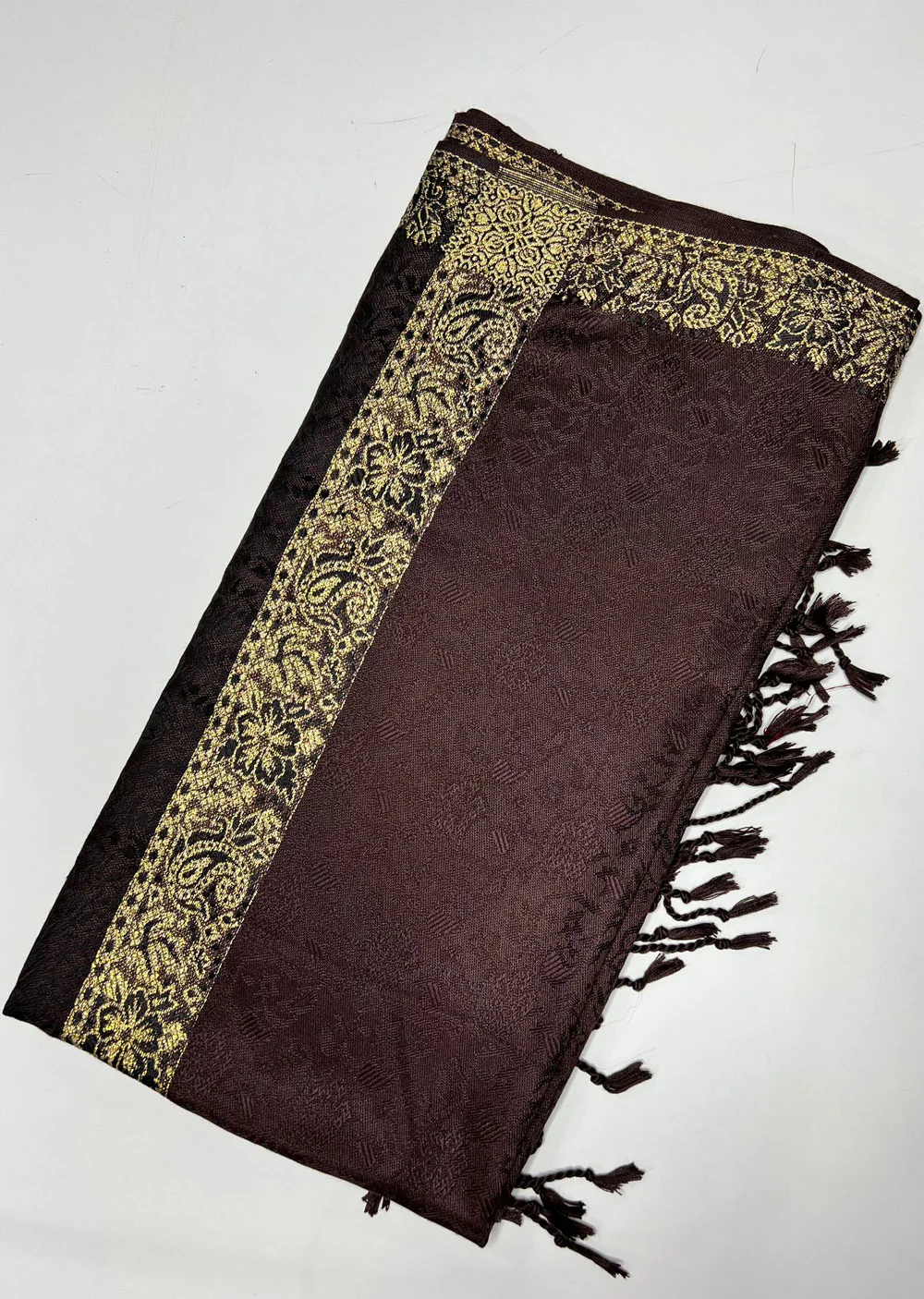 Rich Dark Brown Pashmina Shawl
